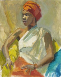 Portrait, African Queen, 36 x 28.5 inches, oil on canvas